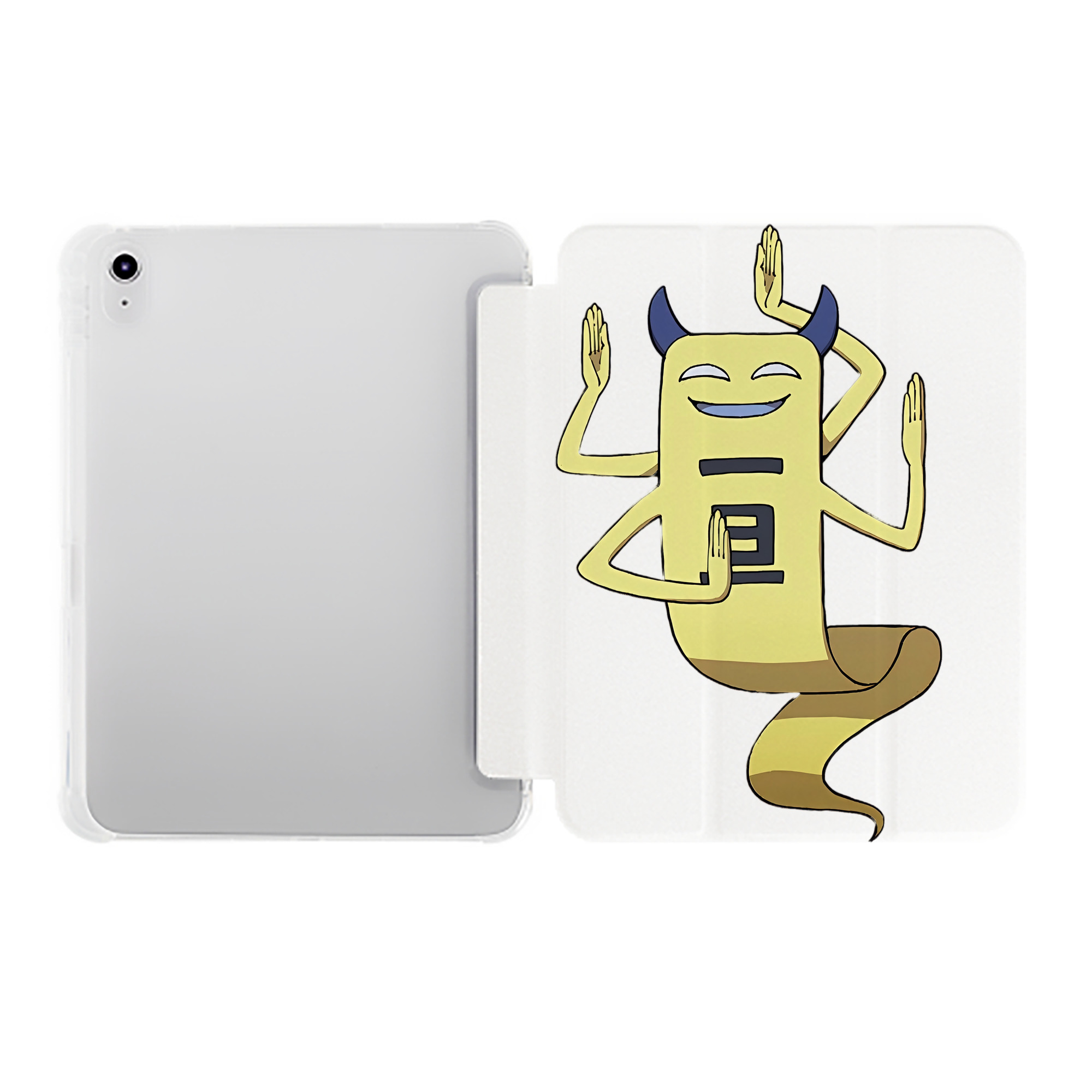 （画像用） 妖怪ウォッチ Yo-kai Watch IPad ケース ペン収納付き 三つ折りスタンド PUレザー×シリコン 対応機種9.5/10.5/10.9インチ